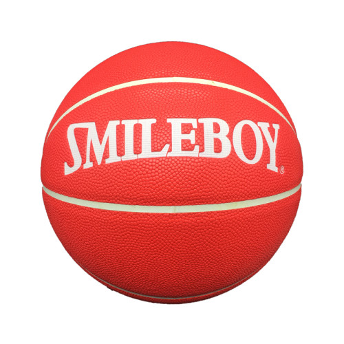 Customized Composite Pu Leather Official Game Red Color Size 7 Indoor Basketball